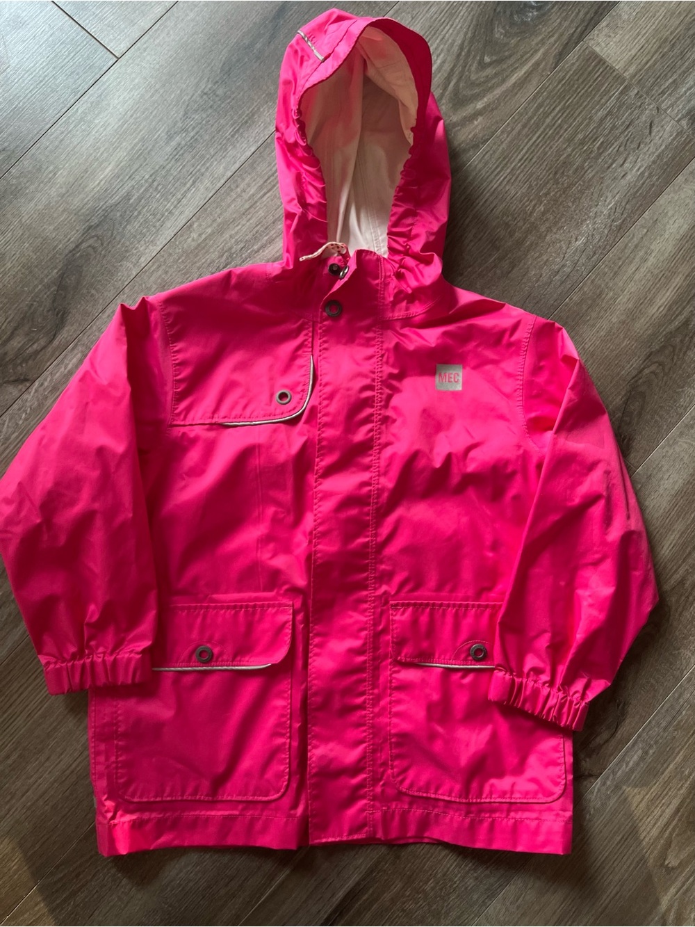 MEC Pink Hooded Rain Jacket
